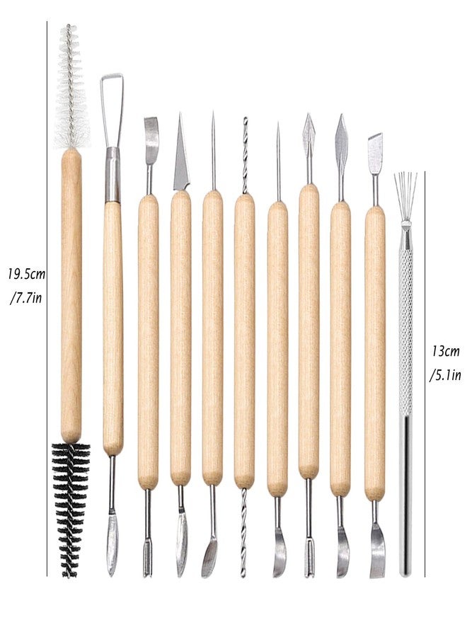 URBAN BOX 16 Pcs Clay Sculpting Tools, findTop Pottery Clay Sculpting Tool Set for Sculpture Pottery Texturing Modeling Tools - Image 2